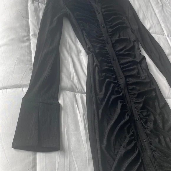 Rouched button down mini dress - Picture 3 of 3